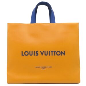 ルイヴィトン LOUIS VUITTON 2WAYバッグ ショッパー バッグ MM レザー サフラン シルバー金具 トート ショルダー M24457 RFID 【中古】新品同様品