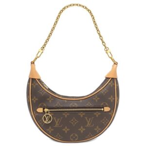 【★3％OFFクーポン】ルイヴィトン LOUIS VUITTON 2WAYバッグ ループ モノグラムキャンバス モノグラム ゴールド金具 茶 ハンドバッグ ショルダー ハーフムーン M81098 RFID 【中古】中古美品