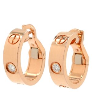 カルティエ Cartier ピアス ラブ LOVE フープピアス 1Pダイヤ ピンクゴールド ミニラブ 750 18K PG RG B8301218 【中古】中古品