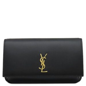 サンローラン SAINT LAURENT ショルダーバッグ フォン フォルダー カーフ ブラック ゴールド金具 モノグラム カサンドラ 黒 肩掛け 635095 【中古】