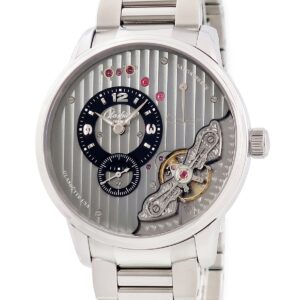 グラスヒュッテ オリジナル GLASHUTTE ORIGINAL パノインバース XL 1-66-06-04-22-14 OH済 オフセンター オープンハート メンズ 腕時計手巻き グレー 【中古】