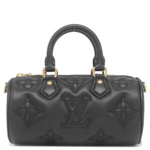 【★3％OFFクーポン】ルイヴィトン LOUIS VUITTON 2WAYバッグ パピヨン BB バブルグラム モノグラムアンプラント ブラック ゴールド金具 3WAY M59800 RFID 【保存袋】 【中古】新品同様品