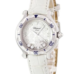 ショパール CHOPARD ハッピースノーフレーク 27/8949 純正ダイヤ 雪の結晶 ホワイト デイト レディース 腕時計クオーツ ホワイト 【中古】中古美品