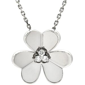 ヴァンクリーフアーペル Van Cleef & Arpels ネックレス フリヴォル ペンダント ラージ ホワイトゴールド 750WG 3Pダイヤ VCARD25300 【修理証明書】 【中古】