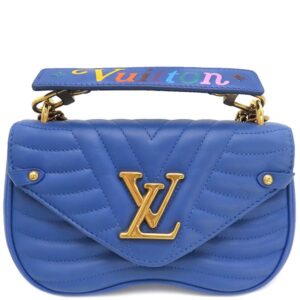 ルイヴィトン LOUIS VUITTON ショルダーバッグ ニューウェーブ チェーンショルダーバッグ PM レザー ブルー ゴールド金具 青 LVロゴ M53924 NZ2129 【中古】