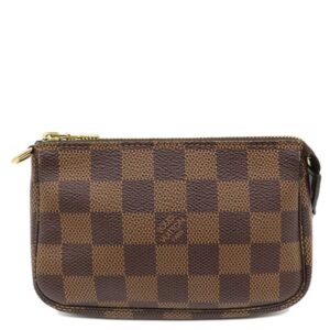 ルイヴィトン LOUIS VUITTON アクセサリーポーチ ミニ ポシェット アクセソワール ダミエキャンバス ダミエ エベヌ ゴールド金具 ポーチ 茶 N58009 SF2129 【中古】