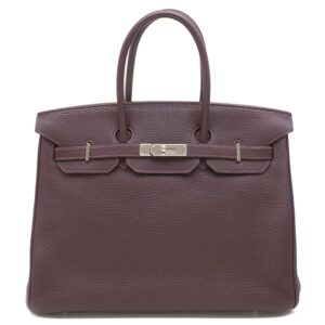 エルメス HERMES ハンドバッグ バーキン35 トゴ レザン シルバー金具 紫 □M 【保存袋】 【中古】