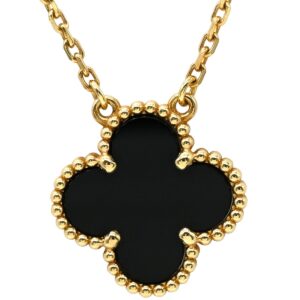 ヴァンクリーフアーペル Van Cleef & Arpels ネックレス ヴィンテージ アルハンブラ ブラック×イエローゴールド Au750 18K 黒 オニキス VCARA45800 【箱】 【中古】