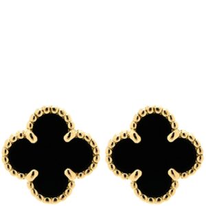 ヴァンクリーフアーペル Van Cleef & Arpels ピアス スウィート アルハンブラ ブラック×イエローゴールド Au750 18K 18金 ブラック オニキス VCARA44900 【中古】