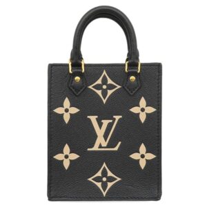 ルイヴィトン LOUIS VUITTON 2WAYバッグ プティット サックプラ モノグラムアンプラント ブラック×ベージュ ゴールド金具 黒 ショルダー M81416 RFID 【中古】