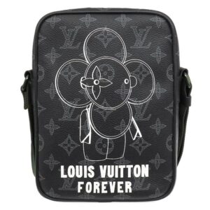 ルイヴィトン LOUIS VUITTON ショルダーバッグ ヴィヴィエンヌ ダヌーブ PM レザー モノグラムエクリプスキャンバス モノグラムエクリプス 黒 緑 メタリックカーキ金具 M43677 FO1168 【中古】