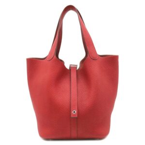 エルメス HERMES ハンドバッグ ピコタンロックMM トリヨンクレマンス ルージュカザック シルバー金具 赤 鍵1本欠品 X 【中古】中古美品