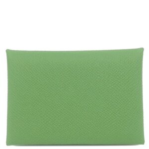 エルメス HERMES カードケース カルヴィ デュオ ヴォーエプソン ヴェールユッカ シルバー金具 新品 未使用 フラグメントケース 2025年製 K 【箱】 【中古】未使用保管品