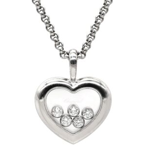 ショパール CHOPARD ネックレス ハッピーダイヤモンド ハート ペンダント ホワイトゴールド 5P ムービングダイヤ 750ＷG 18K 79/4612-20 【箱】 【中古】中古美品