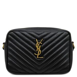 イヴ・サンローラン Yves Saint Laurent ショルダーバッグ ルー モノグラム レザー ブラック ゴールド金具 YSL カサンドラロゴ フリンジ欠品 520534 【中古】中古品