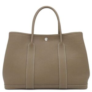 エルメス HERMES トートバッグ ガーデンパーティー PM ネゴンダ エトゥープ シルバー金具 グレージュ Z刻印 【中古】