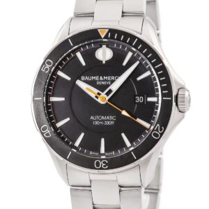 ボーム&メルシエ BAUME&MERCIER クリフトン クラブ M0A10340 ブラック 逆回転防止ベゼル デイト メンズ 腕時計自動巻き ブラック 【中古】中古美品