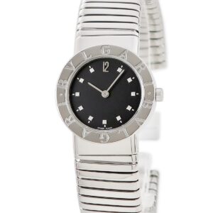 ブルガリ BVLGARI ブルガリブルガリ トゥボガス BB262TS ブラック ブレスレット 純正ダイヤ レディース 腕時計クオーツ ブラック 【中古】