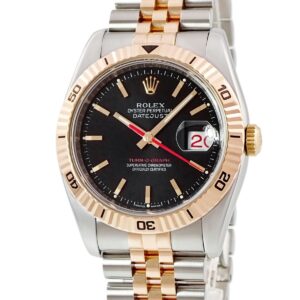 ロレックス ROLEX デイトジャスト ターノグラフ 116261 F番 K18エバーローズゴールド×SS コンビ 黒 バー メンズ 腕時計自動巻き ブラック 【中古】中古美品