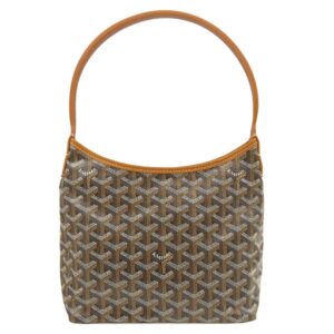 ゴヤール GOYARD ショルダーバッグ ボエム ホーボーミニバッグ ゴヤールディンキャンバス シュヴロッシュカーフスキン ブラック×タン シルバー金具 ヘリンボーン柄 新品 未使用 BOHEMEMINTY01CL03P 【保存袋】 【中古】未使用保管品