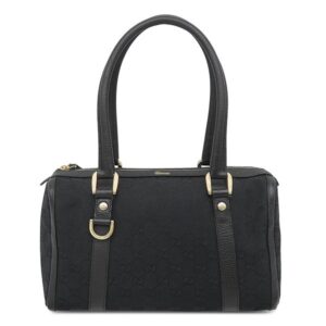 グッチ GUCCI ハンドバッグ GGキャンバス アビー ミニ バッグ GGキャンバス ブラック ゴールド金具 黒 ミニ ボストンバッグ 130942 【中古】中古品
