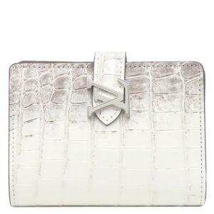 【★3％OFFクーポン】ルイヴィトン LOUIS VUITTON 二つ折り財布 LV ヴェルティカル ウォレット コンパクト クロコダイル サハラ×ブラウン シルバー金具 新品 未使用 N87279 RFID 【箱】 【中古】未使用保管品