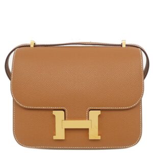 エルメス HERMES ショルダーバッグ コンスタンス3 ミニ ミロワール ヴォーエプソン ゴールド ゴールド金具 茶 B 【箱】 【中古】新品同様品