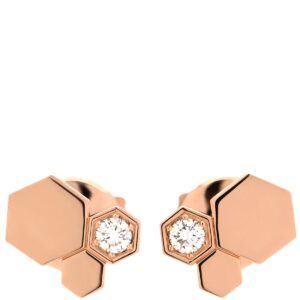 ショーメ CHAUMET ピアス ビー ドゥ ショーメ ダイヤ ピンクゴールド 1石 ビーマイラブ ハニカム 083985-000 【保証書】 【中古】新品同様品
