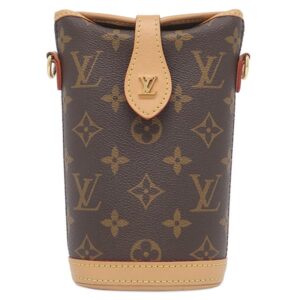 【★3％OFFクーポン】ルイヴィトン LOUIS VUITTON ショルダーバッグ フォールド ミー ポーチ モノグラムキャンバス モノグラム ゴールド金具 茶 ポシェット LVロゴ M80874 RFID 【中古】中古美品