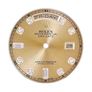 ロレックス ROLEX 腕時計パーツ 純正 デイデイト 118238A用 ダイアル ステンレススチール 純正ダイヤモンド シャンパンゴールド ダイヤインデックス 文字盤 3針 カレンダーディスク シャンパンゴールド 【中古】中古美品
