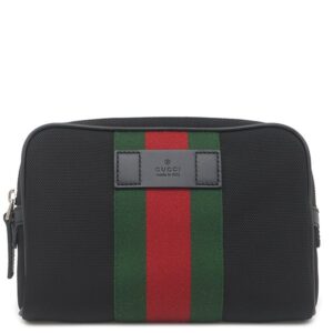 グッチ GUCCI ボディバッグ シェリーライン ボディバッグ キャンバス ブラック ヴィンテージ金具 ウエストバッグ ウェビングライン 630919 520981 【保存袋】 【中古】新品同様品