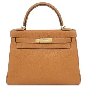 エルメス HERMES 2WAYバッグ ケリー28 内縫い トリヨンクレマンス トフィ ゴールド金具 茶 A刻印 【保存袋】 【中古】
