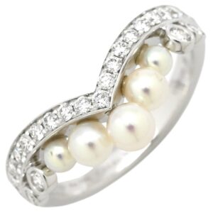 ショーメ CHAUMET リング 指輪 ジョゼフィーヌ エグレット パールホワイト×ホワイトゴールド #55(JP15) 白 あこやパール ダイヤ パヴェ 14号 083292 【中古】新品同様品