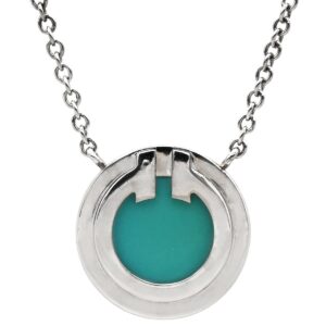 ティファニー Tiffany & Co ネックレス T トゥー ターコイズ サークル ペンダント ブルー×ホワイトゴールド T＆Co. Au750 750WG 18金 トルコ石 【中古】中古品