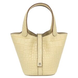 エルメス HERMES ハンドバッグ ピコタンロック ミクロ アリゲーターマット ヴァニラ シルバー金具 新品 未使用 2025年製 クロコ マット K 【箱】 【中古】未使用保管品