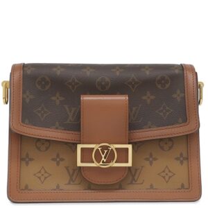 【★3％OFFクーポン】ルイヴィトン LOUIS VUITTON ショルダーバッグ ドーフィーヌ MM モノグラムキャンバス モノグラムリバースキャンバス ブラウン×ベージュ ゴールド金具 茶 チェーン欠品 M45958 CA0280 【中古】中古美品