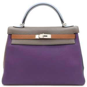 エルメス HERMES 2WAYバッグ ケリー32 内縫 アルルカン トリヨンクレマンス マルチカラー シルバー金具 □Q刻印 【中古】中古美品