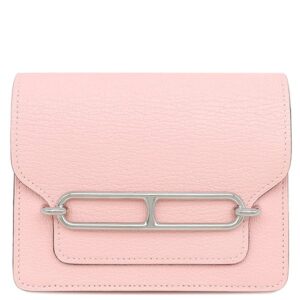 エルメス HERMES 二つ折り財布 ロウリス ルリ スリム シェブルミゾル ローズサクラ シルバー金具 コンパクトウォレット ベルトバッグ K 【箱】 【中古】未使用保管品