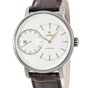 ラドー RADO ダイヤマスター グランセコンド R14129116 未使用 ハイテクセラミック デイト ギョウシェ メンズ 腕時計自動巻き シルバー 【中古】未使用保管品