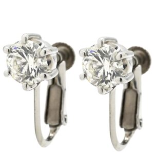 TASAKI TASAKI イヤリング 一粒ダイヤモンドイヤリング プラチナシルバー Pt900 ダイヤ 1P 0.73ct 6本爪 ラウンドブリリアントカット 【中古】