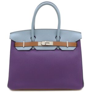 エルメス HERMES ハンドバッグ バーキン30 アルルカン トリヨンクレマンス ウルトラバイオレット×エタン×ブルーラン×ゴールド×エトープ×ブルーオブスキュール シルバー金具 □P刻印 【箱】 【中古】