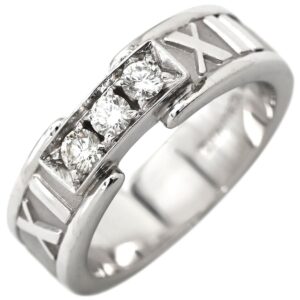 ティファニー Tiffany & Co リング 指輪 アトラス 3Pダイヤ ホワイトゴールド T&Co. 750 18K WG 8号 【箱】 【中古】中古品
