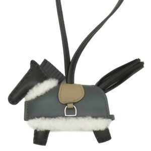 エルメス HERMES バッグチャーム ロデオ ロベオ プラッシュ PM アニョーミロ ヴォースイフト メリノウール ブラック×ヴェールマングローブ×ベージュマルファ シルバー金具 新品 未使用 2026年製 G 【箱】 【中古】未使用保管品