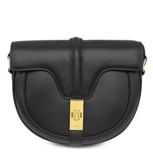 セリーヌ CELINE ショルダーバッグ ブザス 16 セーズ カーフ ブラック ゴールド金具 黒 ショルダー ポシェット 188013BEY 【中古】中古美品