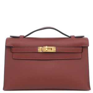 エルメス HERMES ハンドバッグ ポシェットケリー ヴォースイフト ルージュアッシュ ゴールド金具 新品 未使用 赤 2026年製 G 【箱】 【中古】未使用保管品