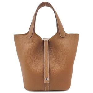 エルメス HERMES ハンドバッグ ピコタンロックPM トリヨンクレマンス ゴールド シルバー金具 新品未使用 茶 K刻印(2025年製) 【箱】 【中古】