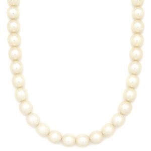 ネックレス 7mm パール ペンダント パールホワイト 真珠 あこや アコヤ ホワイト 白 silver 40cm 一連 ワンタッチ クラスプ 花形 【中古】