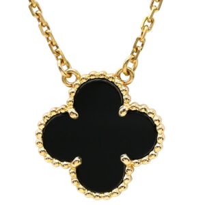 ヴァンクリーフアーペル Van Cleef & Arpels ネックレス ヴィンテージ アルハンブラ ペンダント ブラック×イエローゴールド Au750 18K 黒 オニキス VCARA45800 【中古】