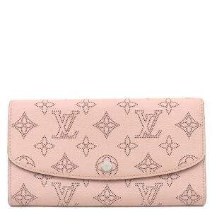 【★3％OFFクーポン】ルイヴィトン LOUIS VUITTON 長財布 ポルトフォイユ イリス モノグラムマヒナ マグノリア シルバー金具 二つ折り イニシャル刻印入り M60145 RFID 【中古】中古美品