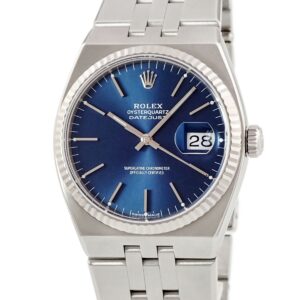 ロレックス ROLEX デイトジャスト オイスタークォーツ 17014 メーカーOH済 E番 K18WG×SS コンビ 青 メンズ 腕時計クオーツ ブルー 【中古】中古美品